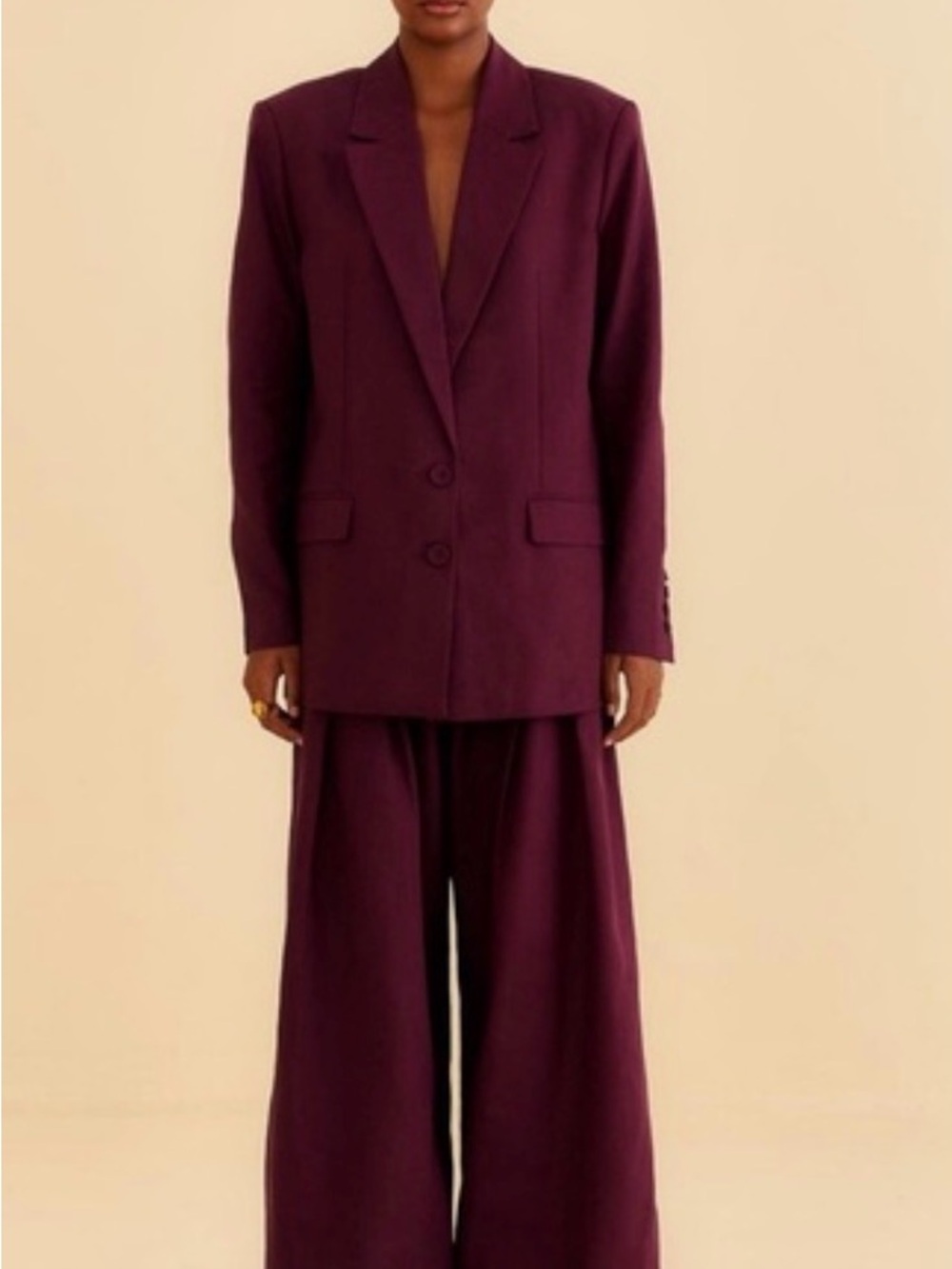 FARM Rio Plum Purple Oversized Blazer